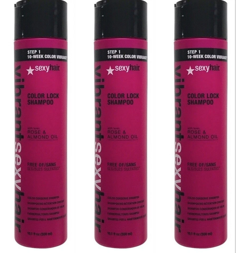3 Sexy Vibrant Hair COLOR LOCK Shampoo 10.1oz Each Sulfate-Free (518) - Image 1 of 1