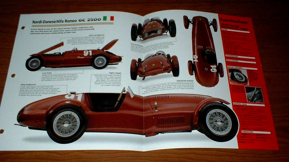 ALFA ROMEO 6C 2500 1948 N/D HOJA DE ESPECIFICACIONES FOLLETO INFORMACIÓN FOTO Foto 1 de 1