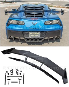 ZR1 Style CARBON FLASH Rear Wing Spoiler With Bracket For 14-19 Corvette C7 BASE - Foto 1 di 12