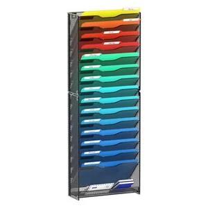 16 Tier Wall File Organizer Hanging Wall File Holder Wall Mount Paper Folder ... - Picture 1 of 6