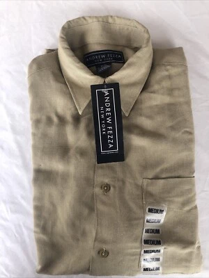 NWT Men’s Andrew Fezza Short Sleeve Shirt Sand Colored Size M - Image 1 of 4