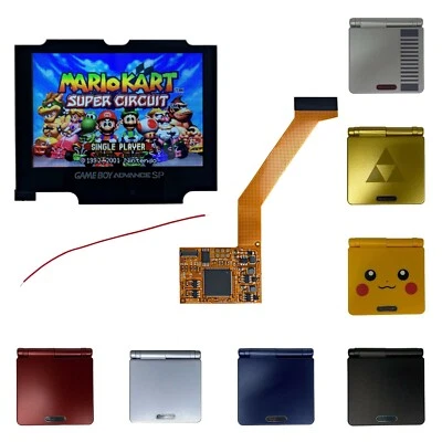 Gameboy Advance SP Backlight Kit IPS CHOOSE A SHELL V2 10-Level Mod Game Boy - Image 1 of 4