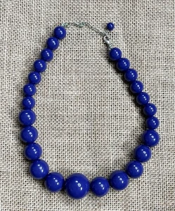 Collana Perline Gumball Blu Laurea Gioielli Divertente Stravagante Dichiarazione Old Money - Foto 1 di 3
