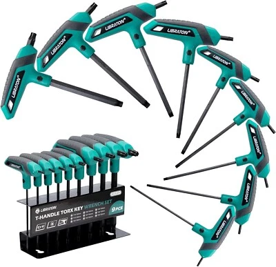 T-Handle Torx Wrench Set, T10-T50 Torx Star Wrench, Two-Tip Design - Image 1 of 4