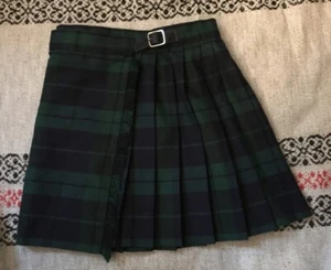 Glen Appin of Scotland Plaid Wrap skirt buckle kids Tartin Kilt sz 8 - Picture 1 of 5