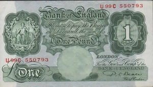 UK / England 1 Pound ND. 1949 P 369b Series U 99 C Circulated Banknote RRY - Picture 1 of 2