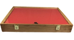 Cherry Wood Display Case 18 x 24 x 3 for Arrowheads Knifes Collectibles & More - Picture 1 of 4