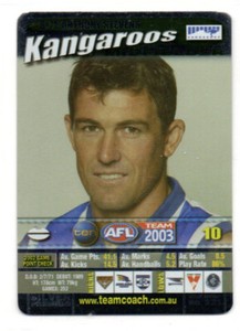 2003 AFL TEAMCOACH SILVER PARALLEL CARD - S-71 Anthony STEVENS (KANGAROOS)