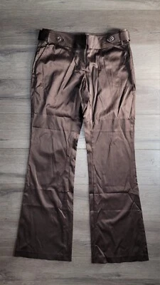 Calça de cetim vintage Tracy Evans Limited feminina marrom bootcut tamanho: 9 - Imagem 1 de 4