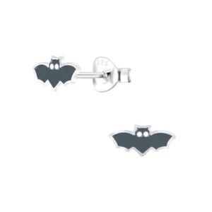 Bat Stud Earrings - 925 Sterling Silver - Picture 1 of 1