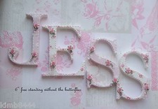SHABBY CHIC  6" PERSONALISED FREESTANDING WOODEN LETTERS BABY PRICE PER LETTER