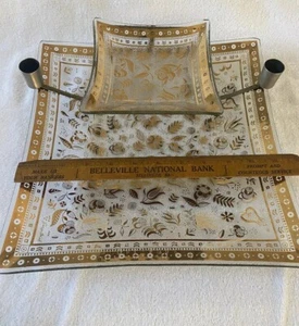 Georges Briard Glas Chip and Dip Vintage Persian Garden Gold MCM 60er Jahre - Bild 1 von 11