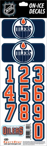 Edmonton Oilers Official NHL On Ice Blue Helmet Decal Set Cover