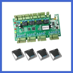 Sistema de control de acceso de puerta Wiegand TCP/IP 4 puertas + 4 lectores, tablero de control de acceso - Imagen 1 de 24