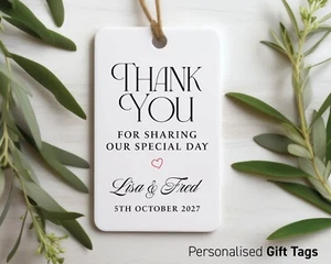 Luxury Thank You For Sharing Our Special Day Gift Tag, Personalised Wedding Tags - Picture 1 of 4