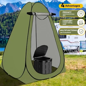 Portable Toilet for Camping with 1.5m Pop Up Tent set ,Privacy Portable Bathroom - Picture 1 of 8