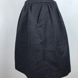 Halogen Skirt Black Blue Red Texture Linen Blend Lined Womens A Line Skirt Sz 4 - Picture 1 of 12