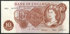 Bank of England, Hollom, 10 shillings, (1963), Replacement, Series M53, GEF - Picture 1 of 2