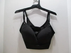Warners Bra Womens Large Black Wireless Shirt Hook Loop Back Adjustable Straps - Picture 1 of 10