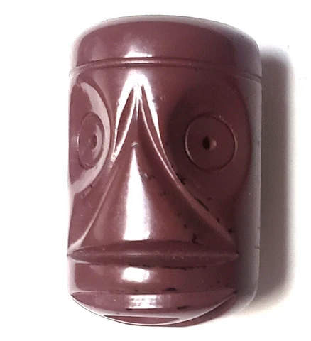 Vintage Bakelite Tiki Button....Chunky, Carved...1&5/16", Large Cover