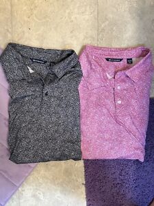 Cutter & Buck Lot Of 2 Men's Short Sleeve Polo Shirt XXL Pink And Black