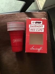 SMIRNOFF 10 RED PLASTIC CUPS BIRTHDAY CHRISTMAS ADULTS KIDS - Picture 1 of 1