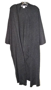 Max Studio Gray Cotton Wool Dolman Sleeve Open Front Duster Sweater Coat Size M - Picture 1 of 7