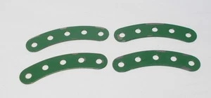 4 x Meccano Original Curved Strip 5 holes, green - part 90 (C) - Picture 1 of 1