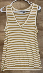 Liverpool Los Angeles Tank Top Women’s Sz M Stripe Sleeveless V Neck - Picture 1 of 6