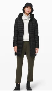 LULULEMON Women’s BRAVE THE COLD Puffer Jacket Coat Black Night Goose Down Sz 8 - Picture 1 of 10