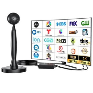 4K Amplified HD Digital TV Antenna Indoor Long 1500 Miles Range Smart TV, Sup... - Picture 1 of 8