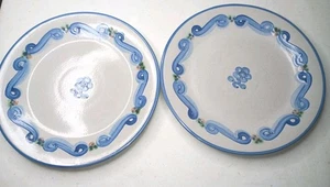 Two Beautiful M.A. Hadley Hand painted Flower Stoneware 11" Luncheon Plates  - Picture 1 of 6