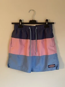 Vineyard Vines Colorblock Swim Trunks - Pink/Sky/Blue - Boy’s Size: Small (8-10) - Picture 1 of 7