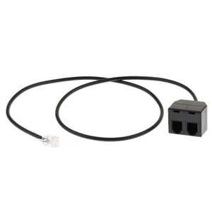 RJ9 4P4C mâle à 2 prises jack femelle connecteur adaptateur téléphonique - Afbeelding 1 van 5