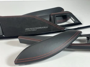 BMW F30 F31 F32 F36 F80 F82 ALCANTARA NAPPA RED STITCHING interior trim kit LHD - Picture 1 of 6