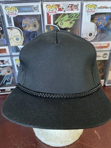 NUEVO SIN ETIQUETAS De colección Yupoong Sombrero/Gorra Cuerda Snapback en Blanco - Negro - Imagen 1 de 4