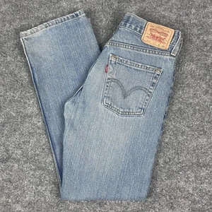 Levis 514 Jeans Boys 12 Slim Straight 26 Red Tab Faded Blue Light Wash Y2K - Picture 1 of 19