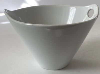 Caja y barril ~ Tazón de pasta sopa de porcelana blanca con asas ~ Juego de 4 ~ Nuevo Foto 1 de 4