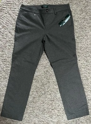 Pantalones de algodón Lauren Ralph Lauren - 10Petite - gris y negro Foto 1 de 4