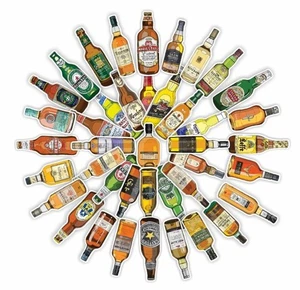 Set adesivi 50 pezzi bottiglie birra alcool Heineken Becks Veltins Krombacher - Foto 1 di 3
