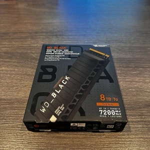 WD BLACK SN850X 8TB NVMe PCIe Gen4 M.2 2280 SSD with Heatsink WDS800T2XHE New - Photo 1/2