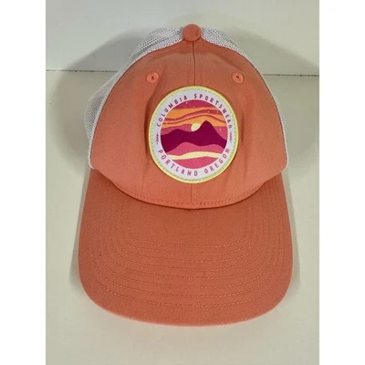 Columbia Sportswear Portland Patch Trucker Snap Back Peach White Mesh Hat  - Image 1 of 4