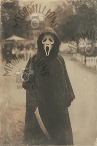 Vintage FOTO - GRUSELIGES KIND - GHOSTFACE gruselig 30er Jahre seltsam Halloween 403 - Bild 1 von 2