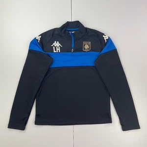 KAPPA Track Top Medium Black Mens Jumper 1/4 Zip Mock Neck Petersfeild Football - Picture 1 of 14