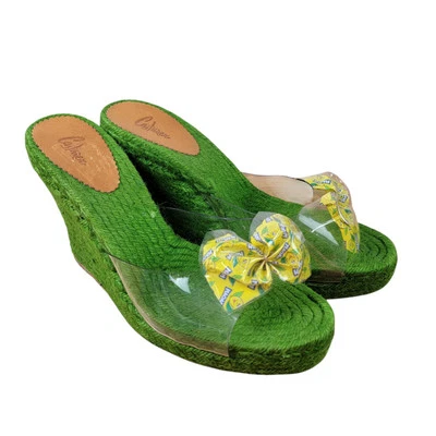 CASTANER verde lime CANDY wrapper BOW espadrillas CUNEI scarpa platform Spagna taglia 9 - Immagine 1 di 4