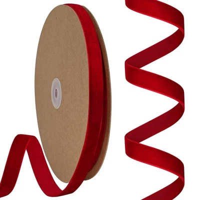 Cinta de terciopelo rojo 5/8 pulgadas X 25 yardas carrete tela para gargantilla de terciopelo Navidad Foto 1 de 4