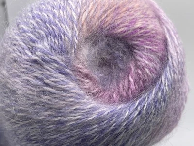 Pink Wine Lilac Mohair Pastel Yarn 83490 Ice Acryl Wool Mohair Fine Wt 100g 546y - Image 1 of 4
