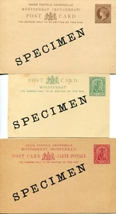 MONTSERRAT SPECIMEN POSTAL STATIONERY INC HG2/4, 6/8, C1a ( 8) ITEMS - Picture 1 of 6