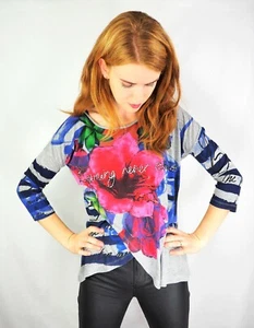 DESIGUAL 61T26B8 Quarter Sleeve FONIUS T-shirt Top Blouse size Small - Picture 1 of 9