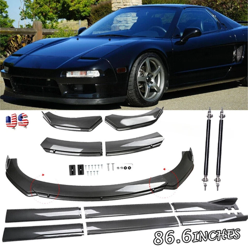 For Acura NSX Front Bumper Lip Spoiler Body Kit/Side Skirt Body Carbon Style Foto 1 de 4